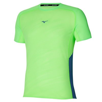 Camisa Mizuno AERO Tee Hombre - Verdes Claro - Chile M057DLJCYO